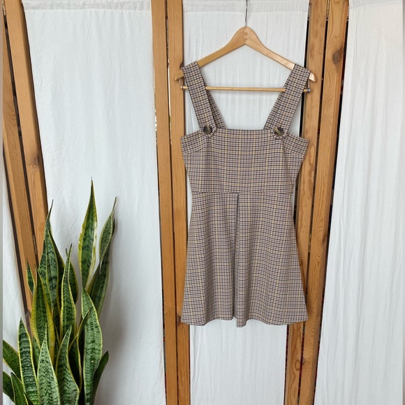 Zara Woman houndstooth overall mini dress - Picture 2 of 9